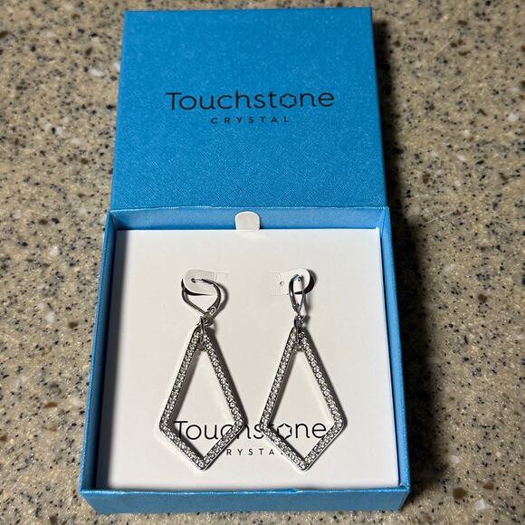 Touchstone Crystal Opening Night Earrings, NEVER WORN. 2 1/4” Long 1953E - Picture 3 of 3